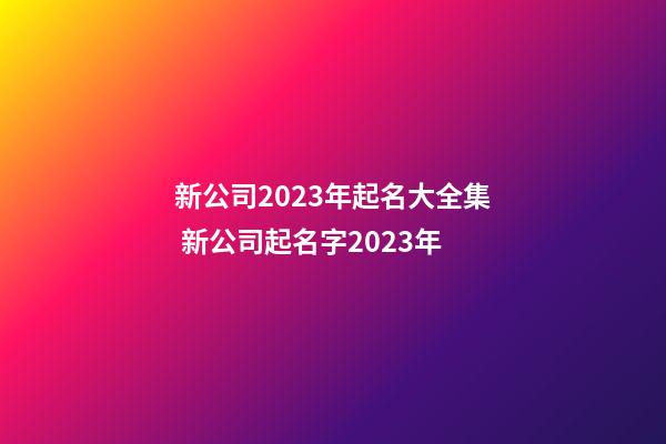 新公司2023年起名大全集 新公司起名字2023年-第1張-公司起名-玄機(jī)派